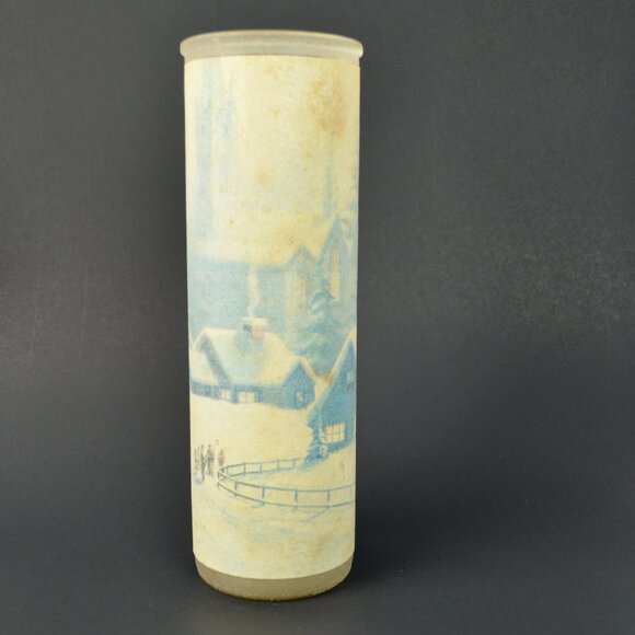 Vintage Sugar Frosted Vintage Pillar Candle Holder Glass 9" - Picture 1 of 6